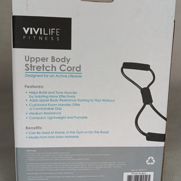 VIVILIFE FITNESS UPPER BODY STRETCH CORD BAND, NEW - Picture 3 of 9
